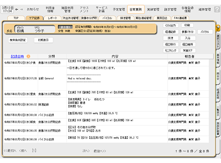 ケア記録/日常業務