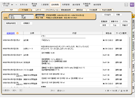ケア記録