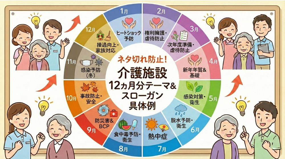 介護施設の12ヵ月分テーマとスローガン具体例