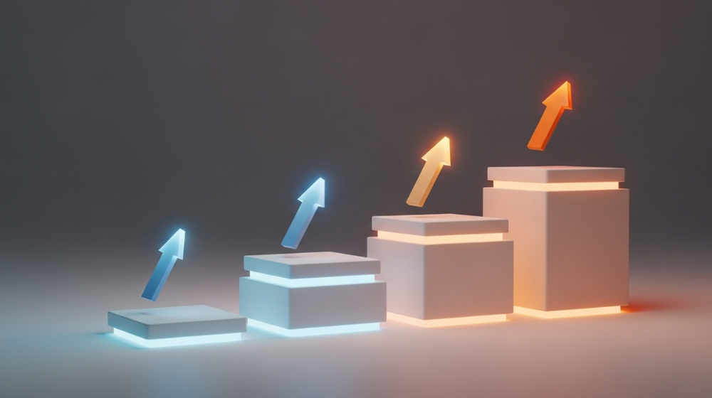 生産性向上推進体制加算の4ステップ（届出から報告まで）